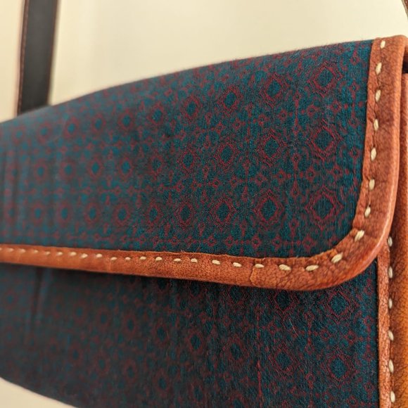 Handcrafted leather and cotton shoulder bag, vintage and unique! NEW item. - Picture 2 of 4